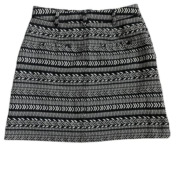 Anthropologie Maeve‎ Front Button Field Notes Skirt Black & White Size 12 - Picture 4 of 7
